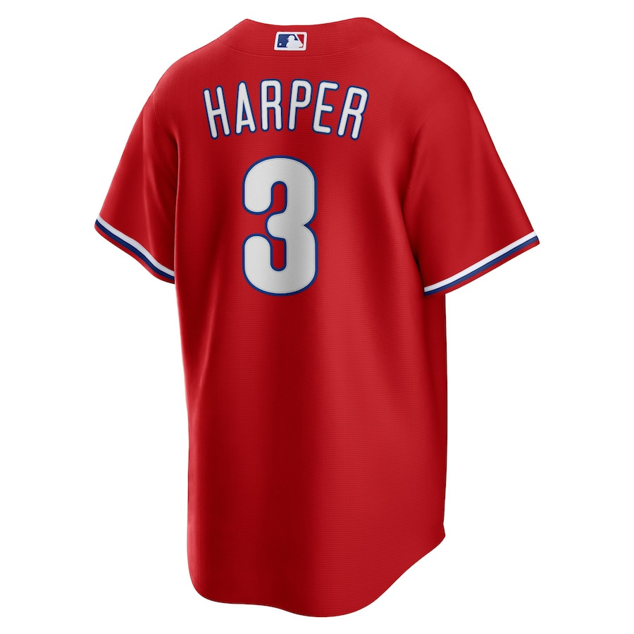 Bryce Harper 3 Philadelphia Phillies Alternate Red MLB Jersey Men's