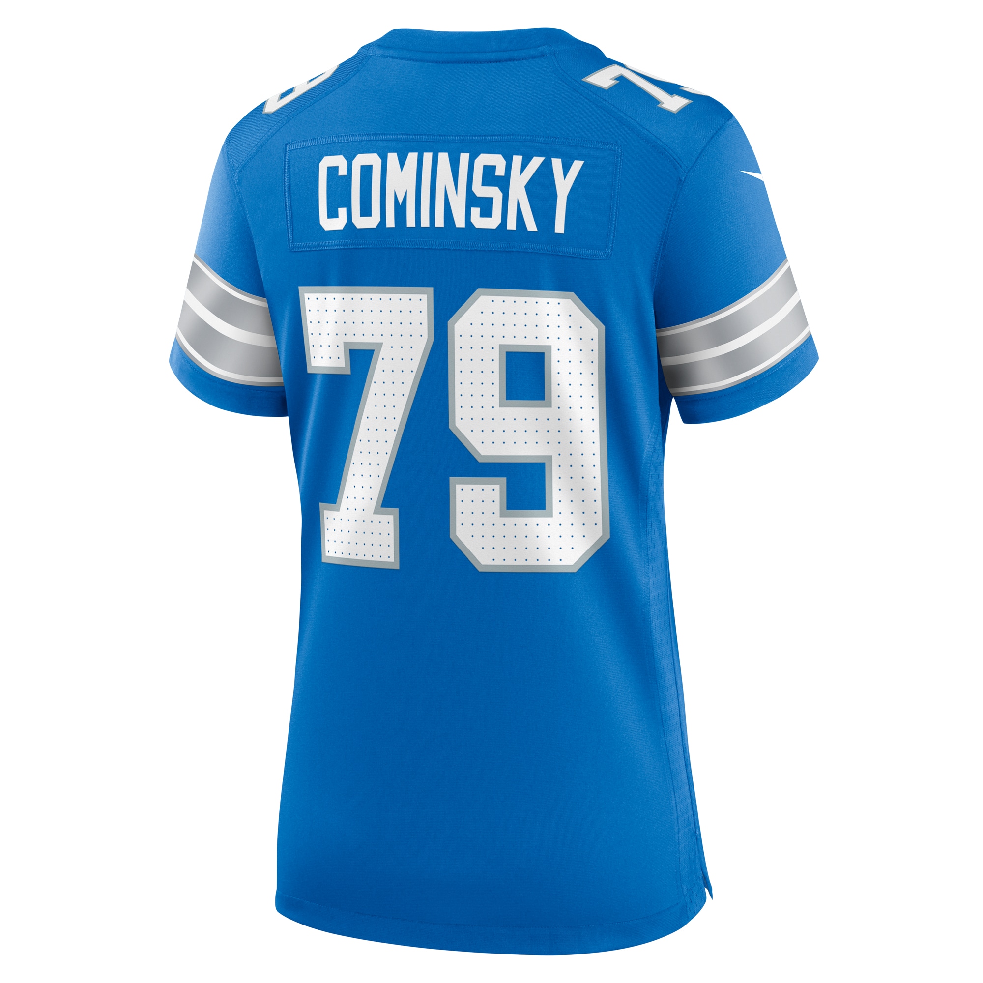 Detroit Lions John Cominsky Blue Team Game NFL Jersey Women's