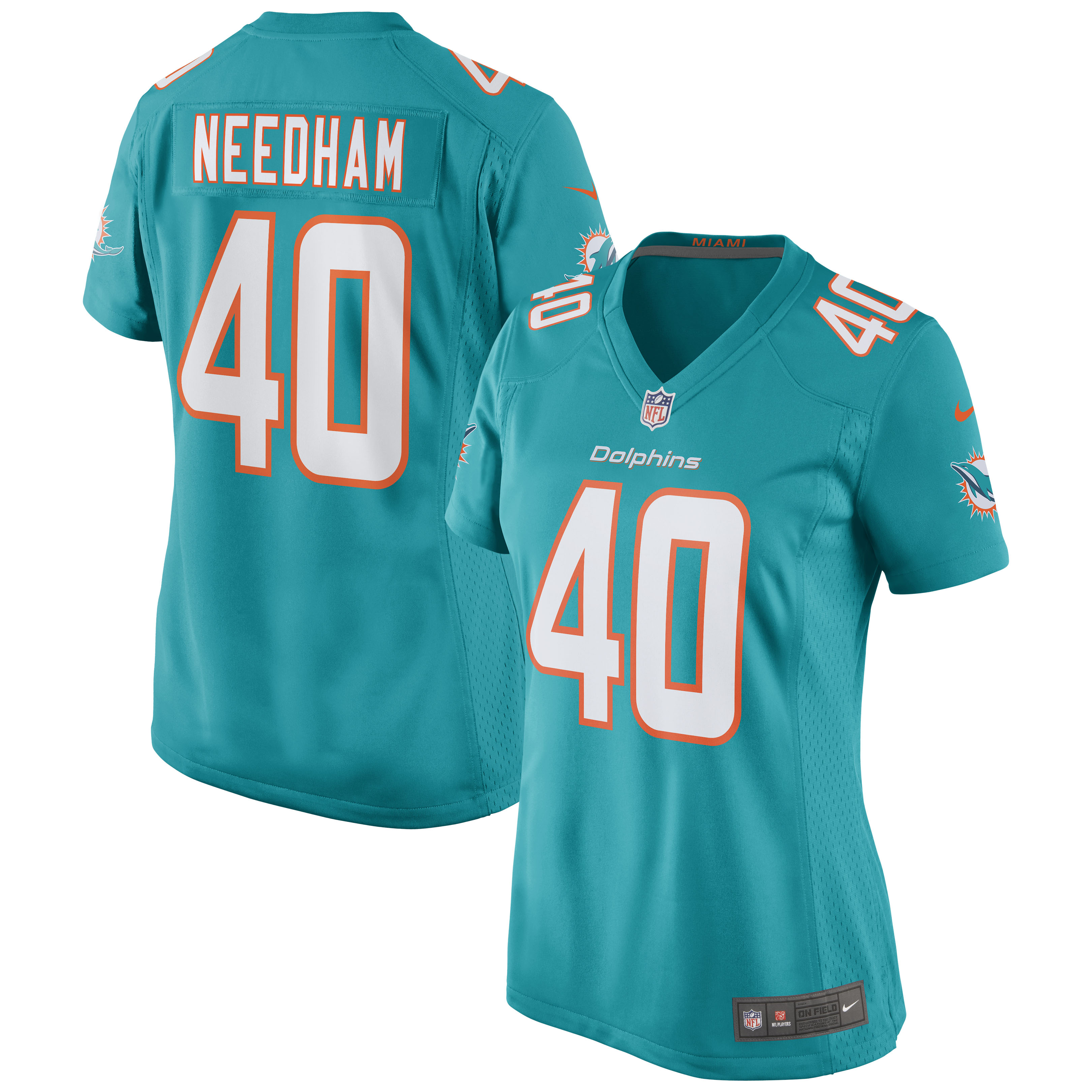 Miami Dolphins Nik Needham Aqua Game NFL Jersey Women's