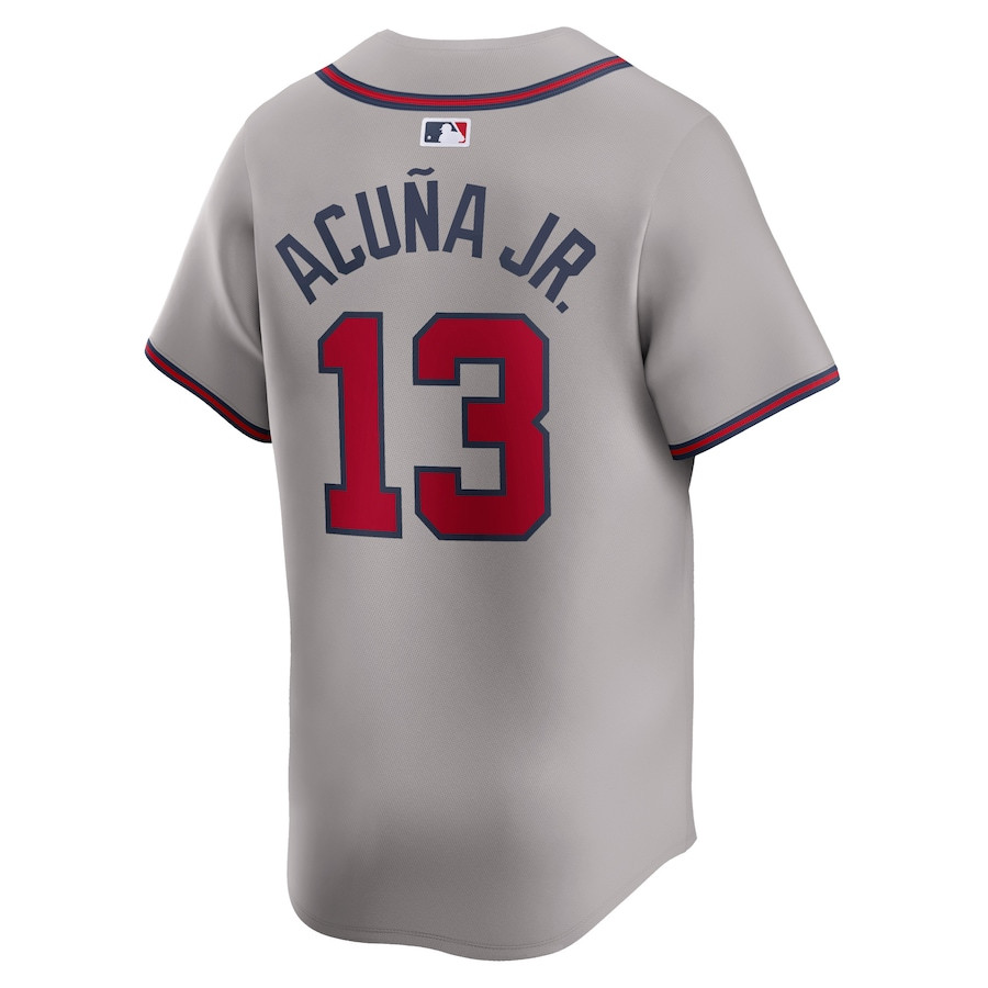 Ronald Acu?a Jr. 13 Atlanta Braves Away Limited Player Gray MLB Jersey Men's