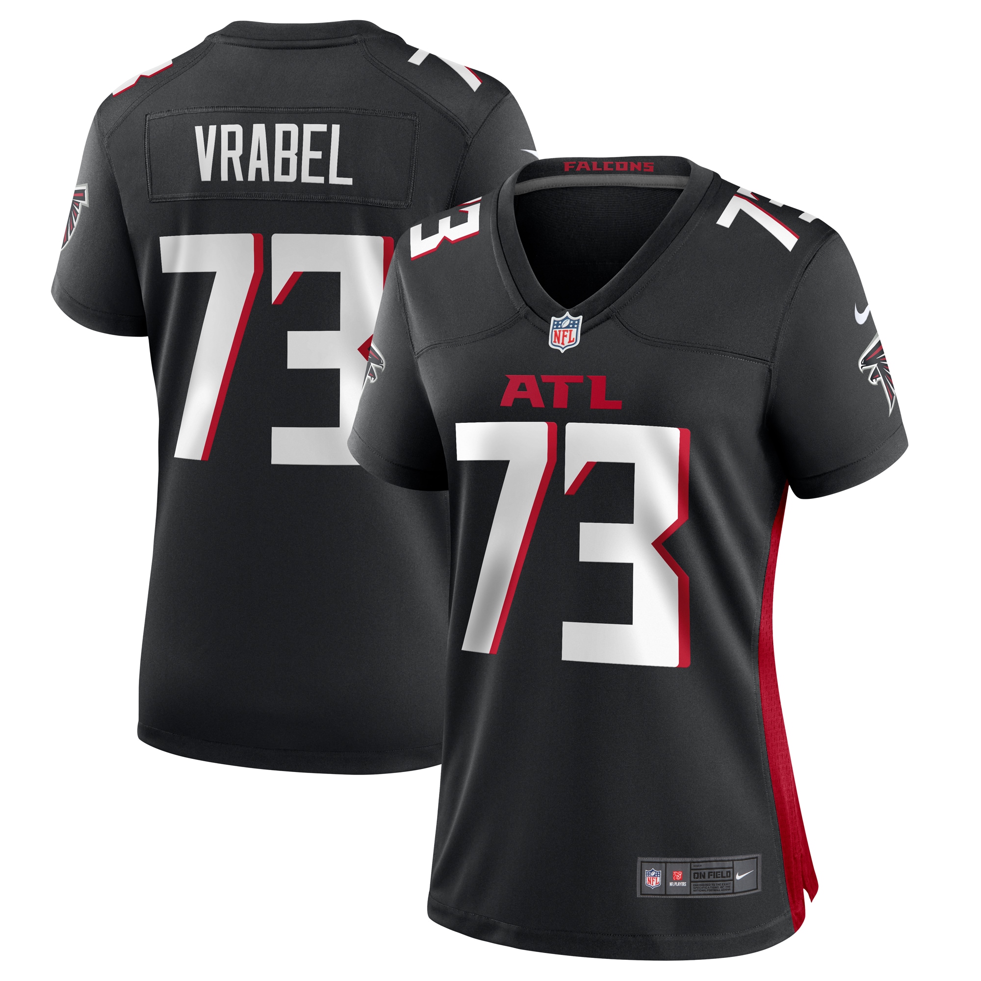 Atlanta Falcons Tyler Vrabel Black Player Game NFL Jersey Women's
