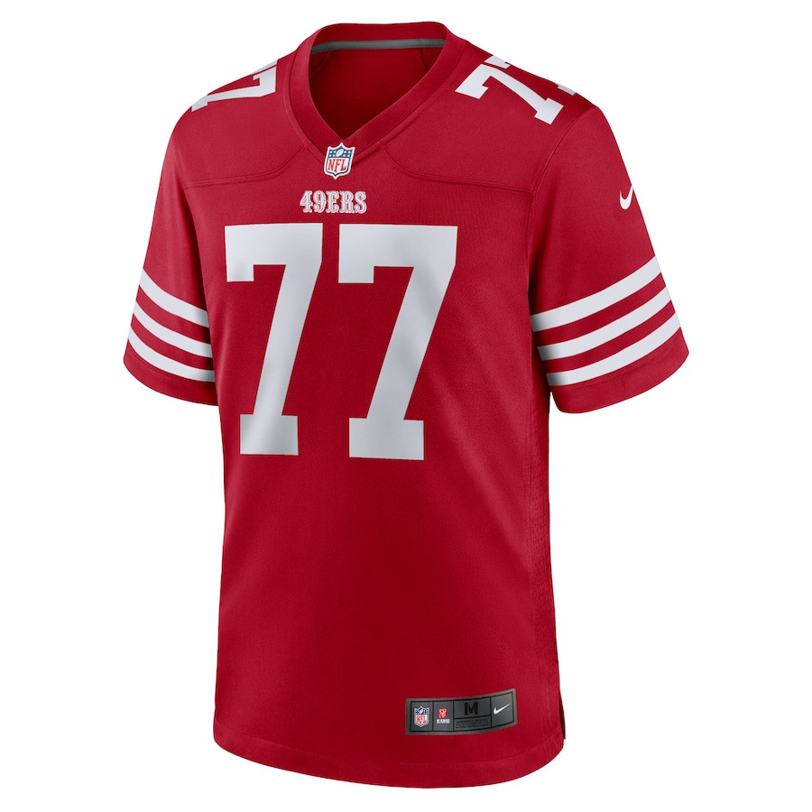 Dominick Puni 77 San Francisco 49ers Team Game Scarlet NFL Jersey Men's