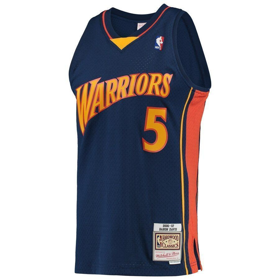 Baron Davis Golden State Warriors Mitchell Ness 2006-07 Hardwood Classics Swingman Player Navy NBA Jersey Men's