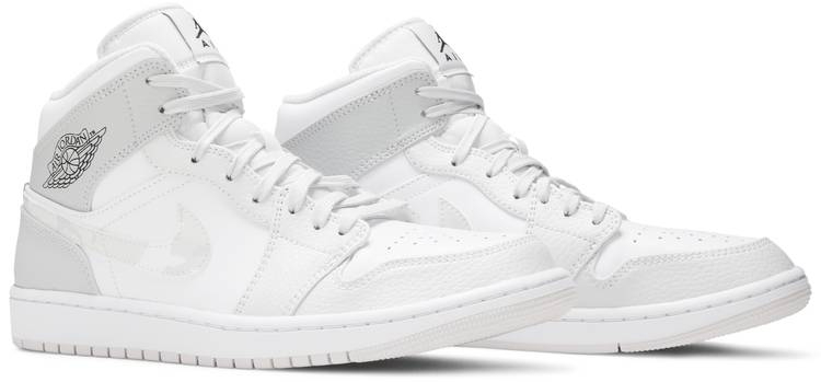 Air Jordan 1 Mid Swoosh Logo Grey Camo DC9035-100