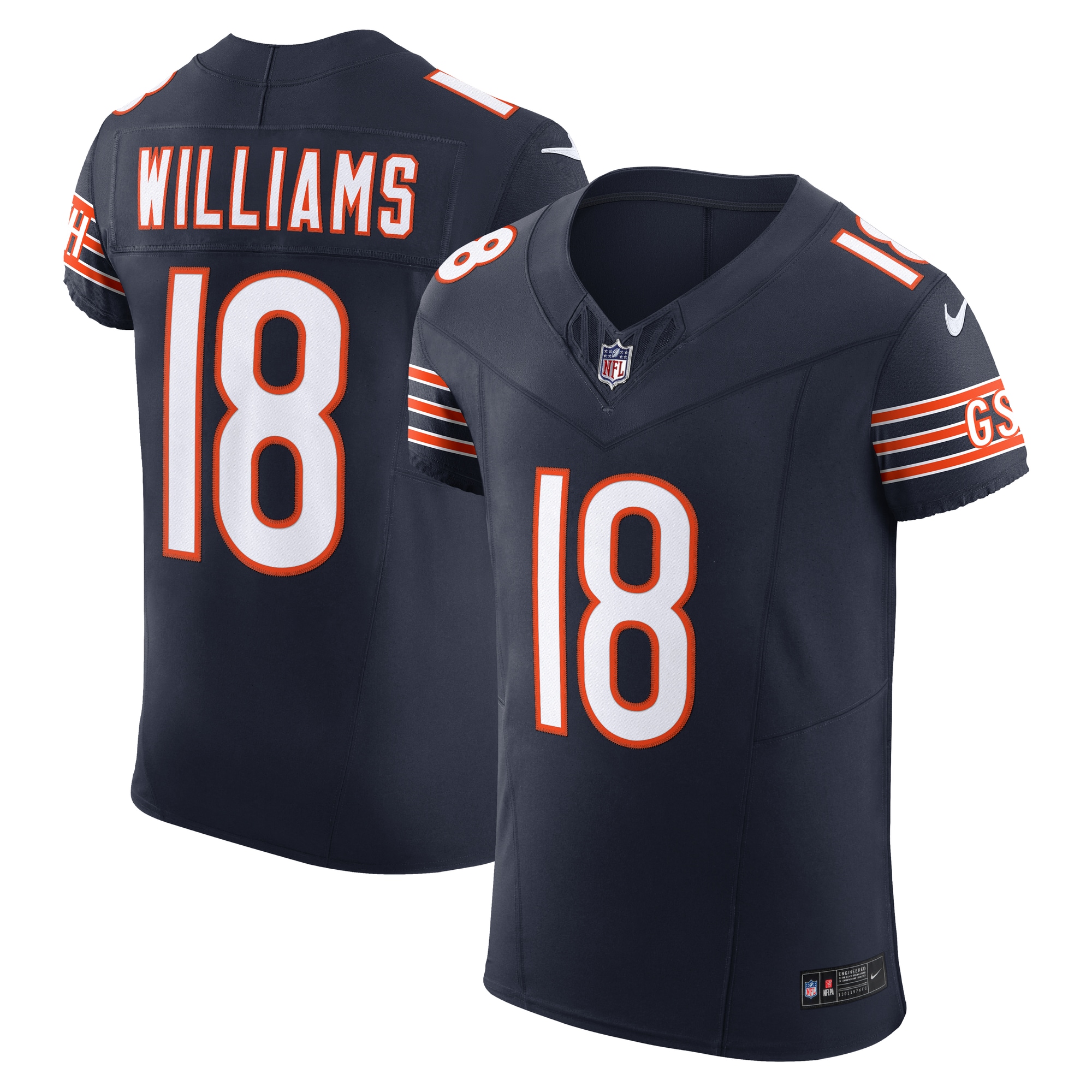 Chicago Bears Caleb Williams Navy Team Vapor F.U.S.E. Elite NFL Jersey Men's