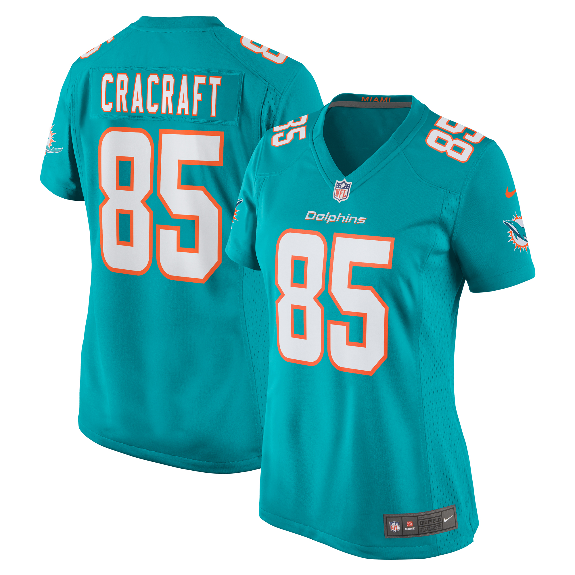Miami Dolphins River Cracraft Aqua Game Player NFL Jersey Women's