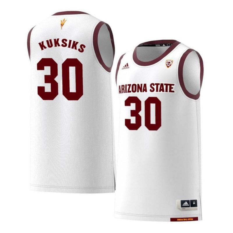 30 Rihards Kuksik White Retro Arizona State Sun Devils NCAA Jersey Men's