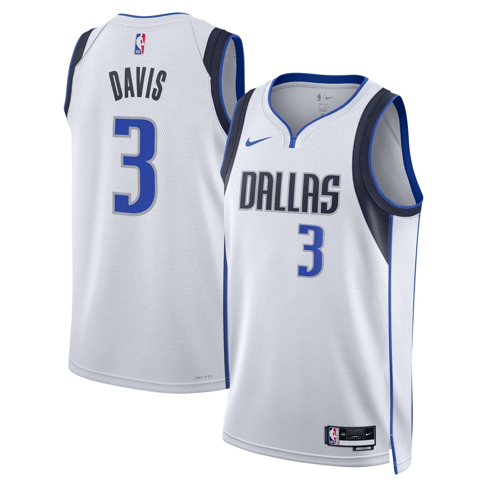 Dallas Mavericks Association Edition Swingman White Anthony Davi Unisex NBA Jersey Unisex