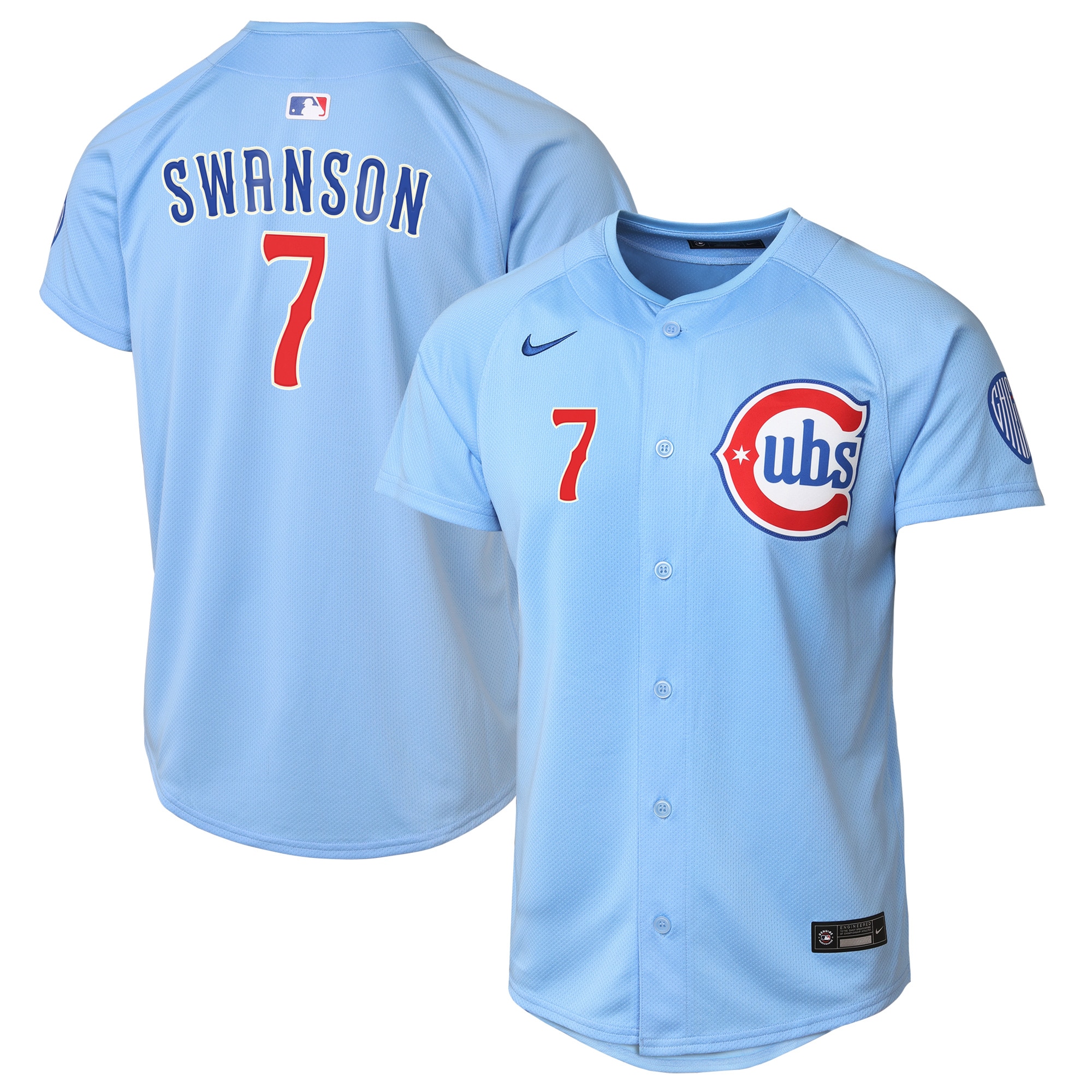 Chicago Cubs Dansby Swanson Light Blue 2nd Alternate Limited Player MLB Jersey Youth