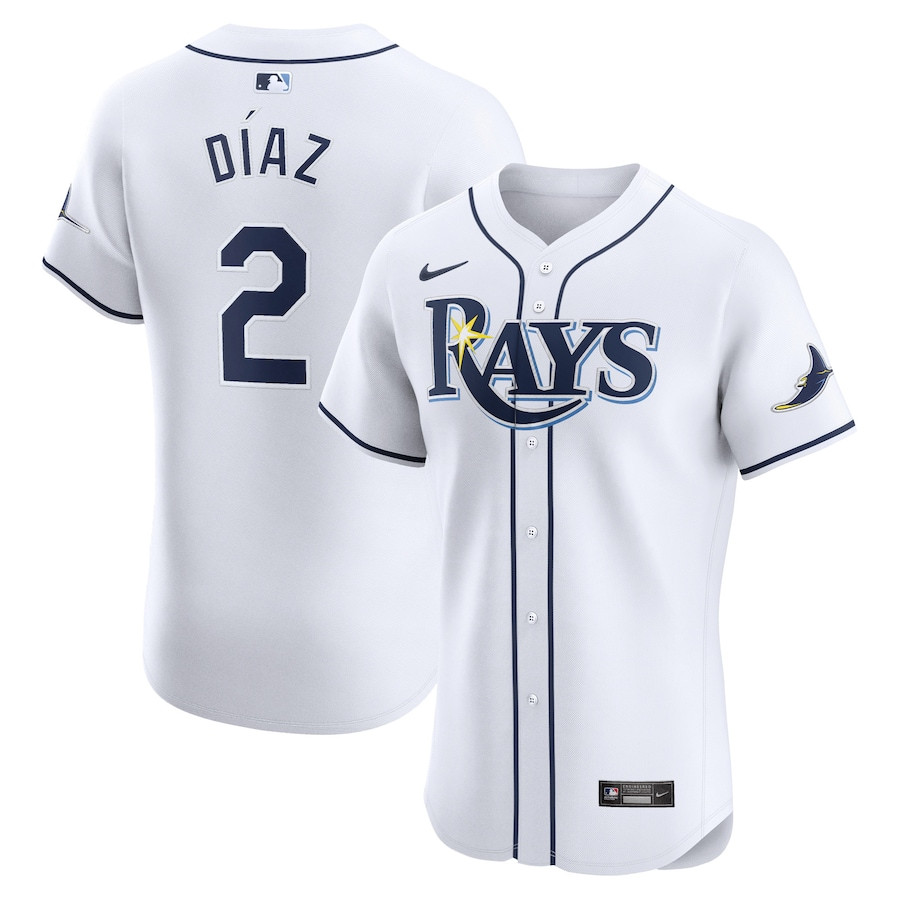 Yandy Diaz 2 Tampa Bay Rays Home Elite Player White MLB Jersey Men's