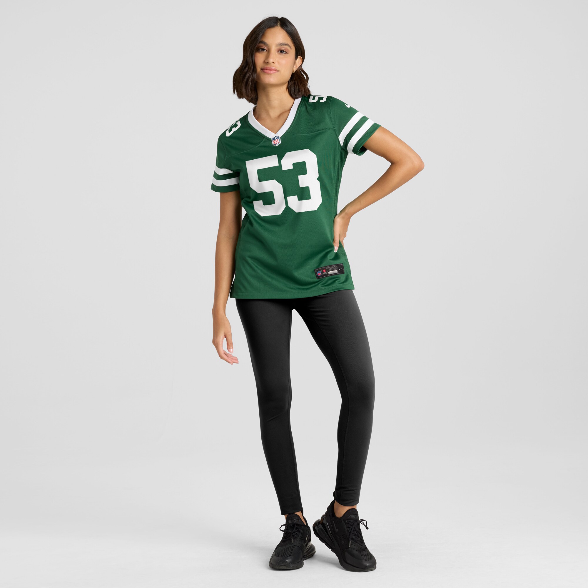 New York Jets Zaire Barnes Legacy Green Team Game NFL Jersey Women's