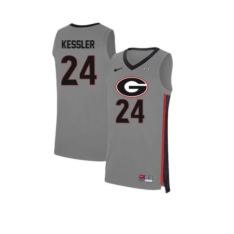 24 Houston Kessler Gray Elite Georgia Bulldogs NCAA Jersey Men's