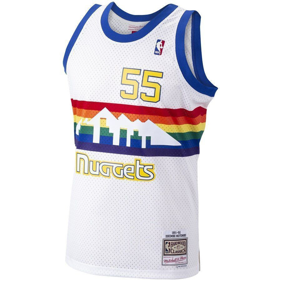 Dikembe Mutombo Denver Nuggets Mitchell Ness 1991-92 Hardwood Classics Swingman Player White NBA Jersey Men's
