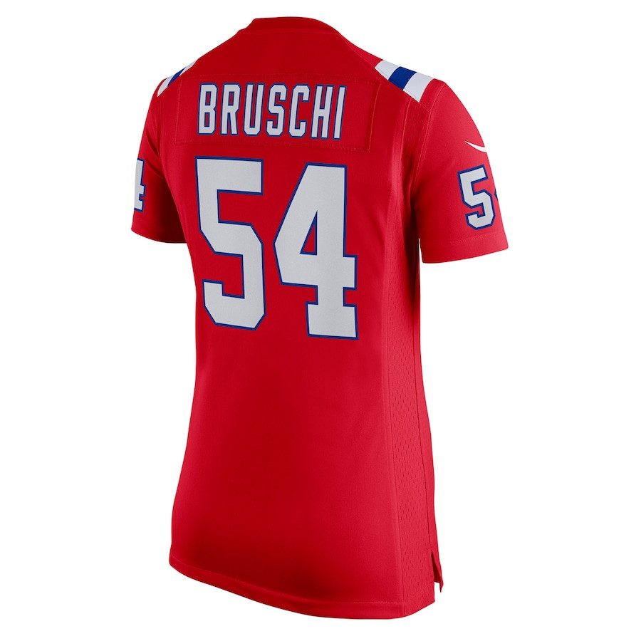 Tedy Bruschi 54 New England Patriots Retired Game Red NFL Jersey Women's