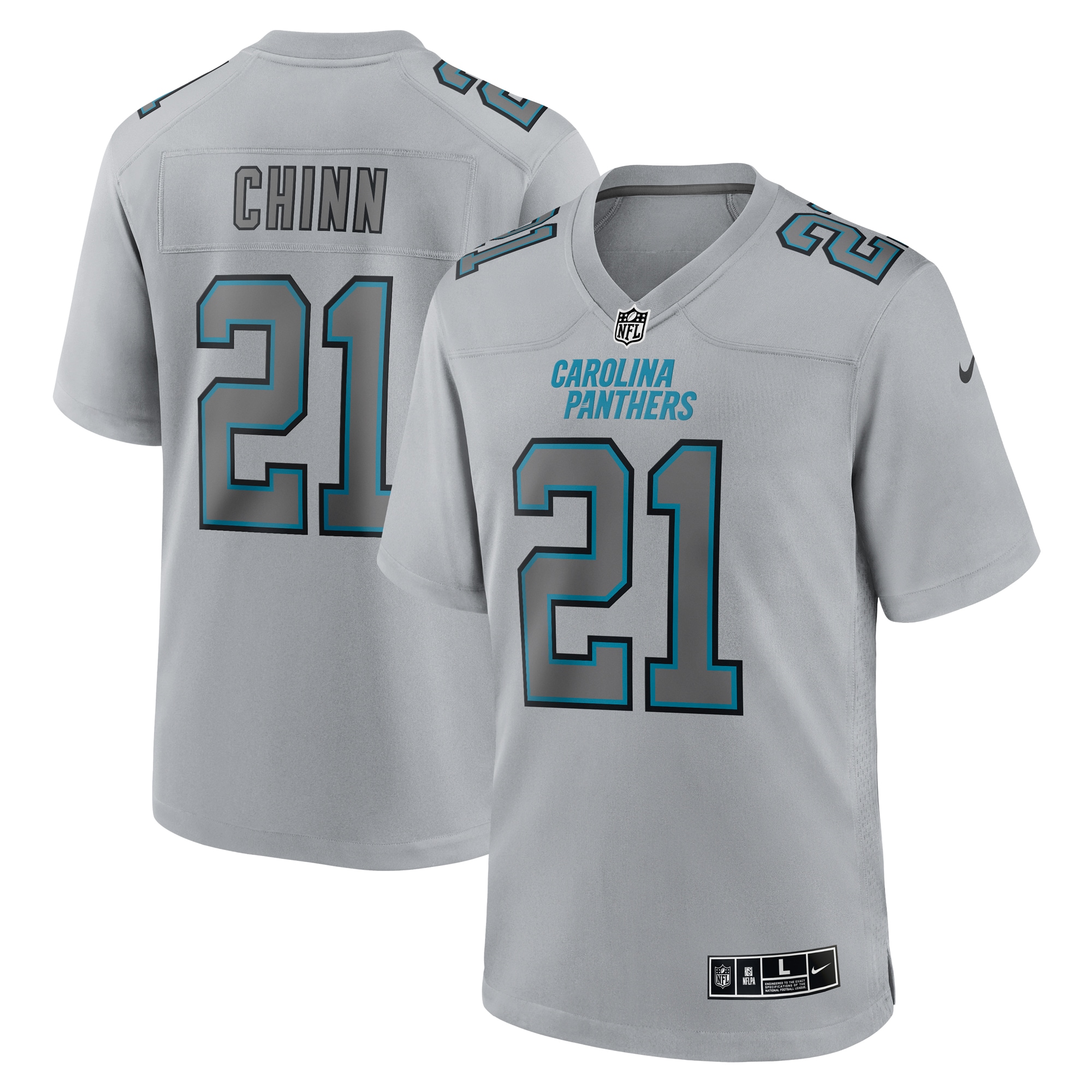 Carolina Panthers Jeremy Chinn Gray Atmosphere Fashion Game NFL Jersey Men's