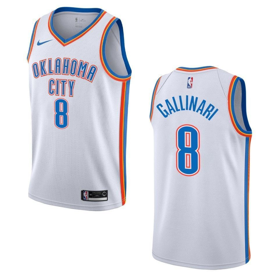 Oklahoma City Thunder 8 Danilo Gallinari Association Swingman White NBA Jersey Men's