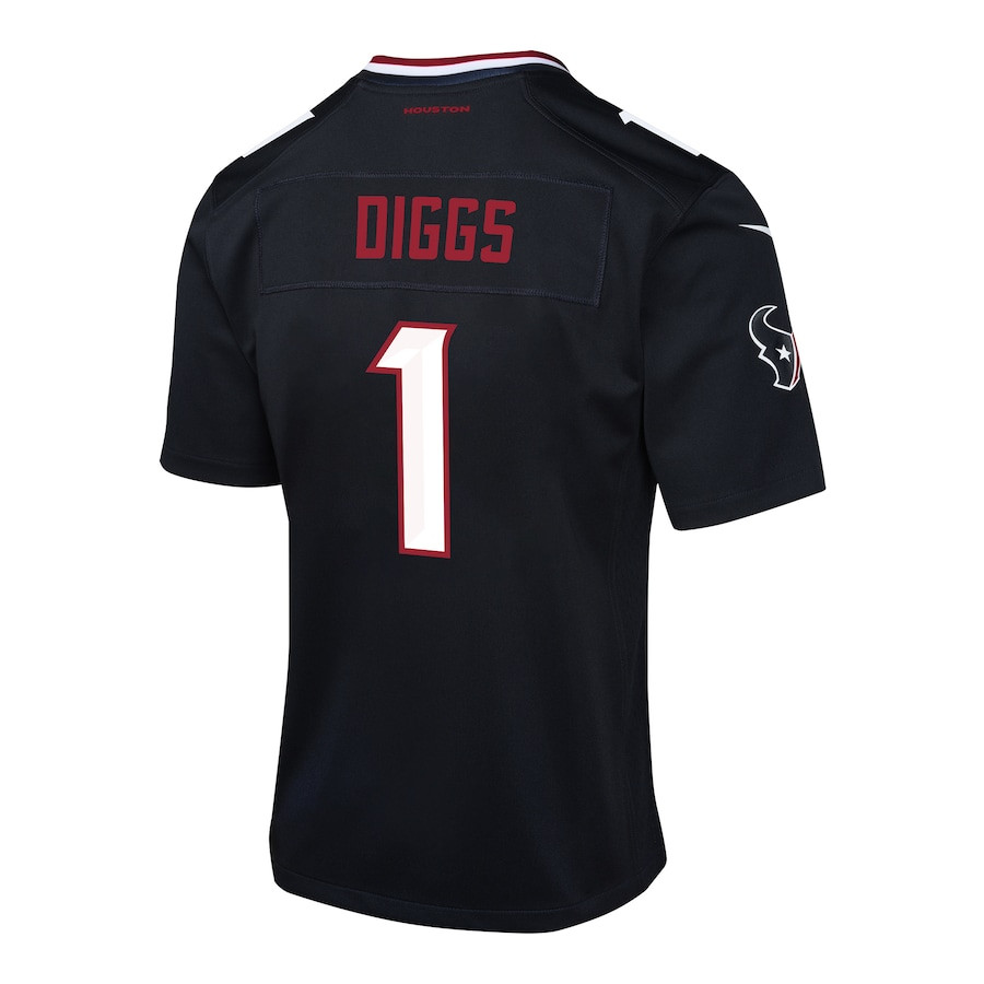 Stefon Diggs 1 Houston Texans Team Player Game Navy NFL Jersey Youth