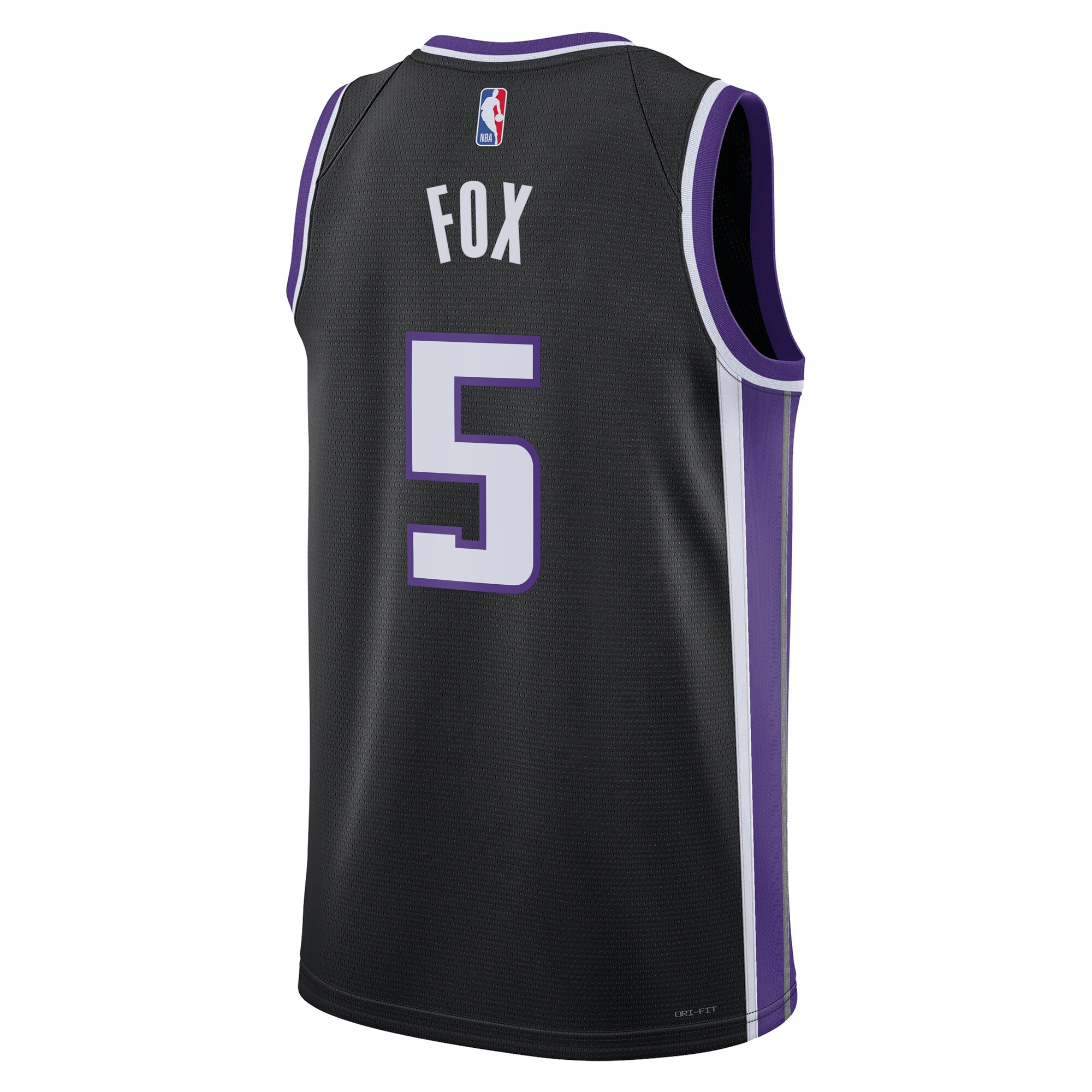 Camiseta Icon Edition Swingman de los Sacramento Kings Negro De'Aaron Fo Unisex NBA Jersey Unisex