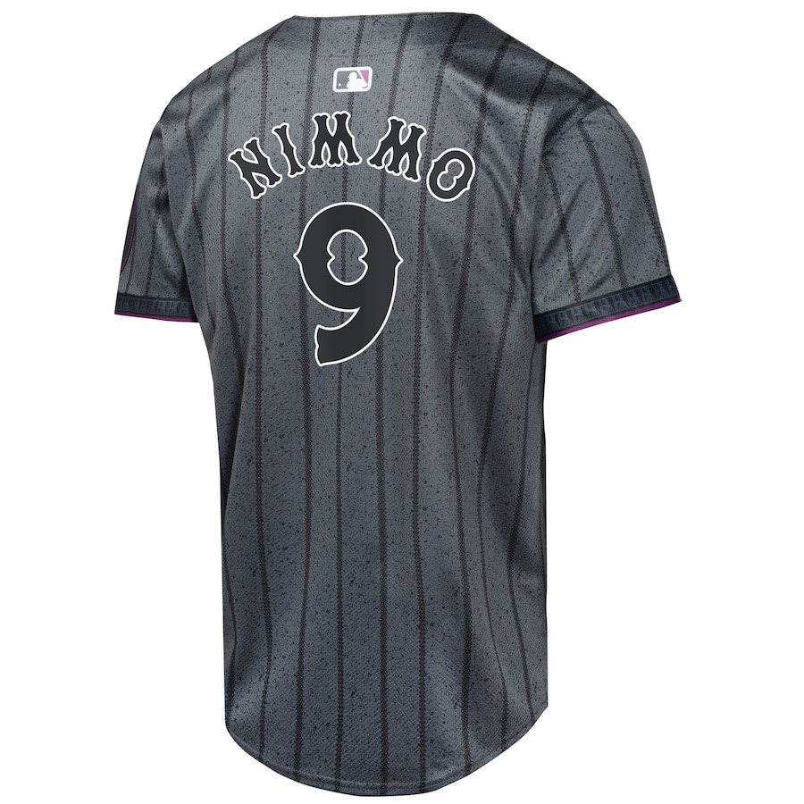 Brandon Nimmo 9 New York Mets 2024 City Connect Limited Graphite MLB Jersey Youth