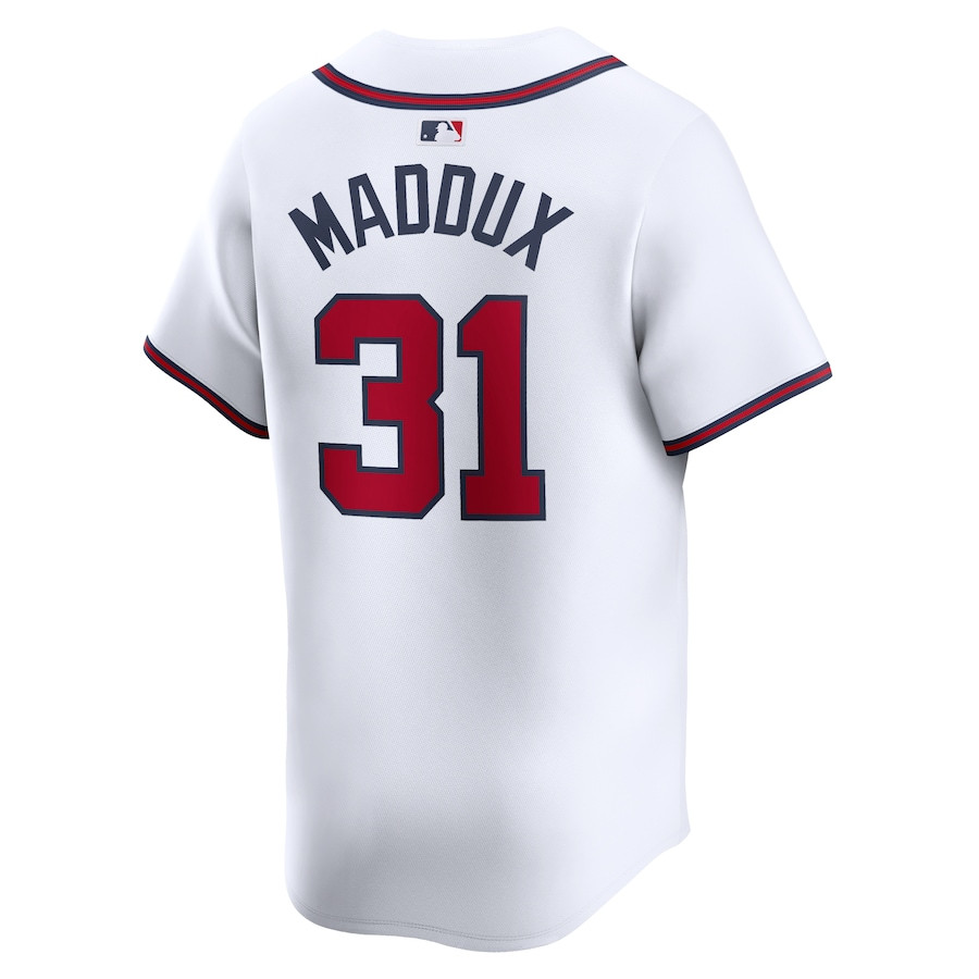Greg Maddux 31 Atlanta Braves Home Limited Player White MLB Jersey Men's