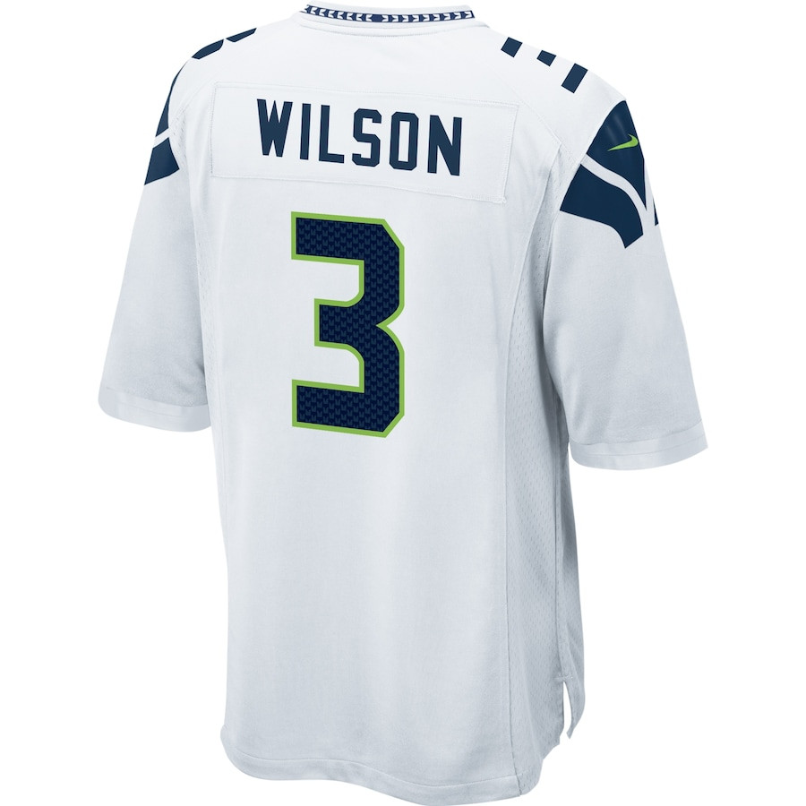 Russell Wilson 3 Seattle Seahawks Game White NFL Jersey Men's
