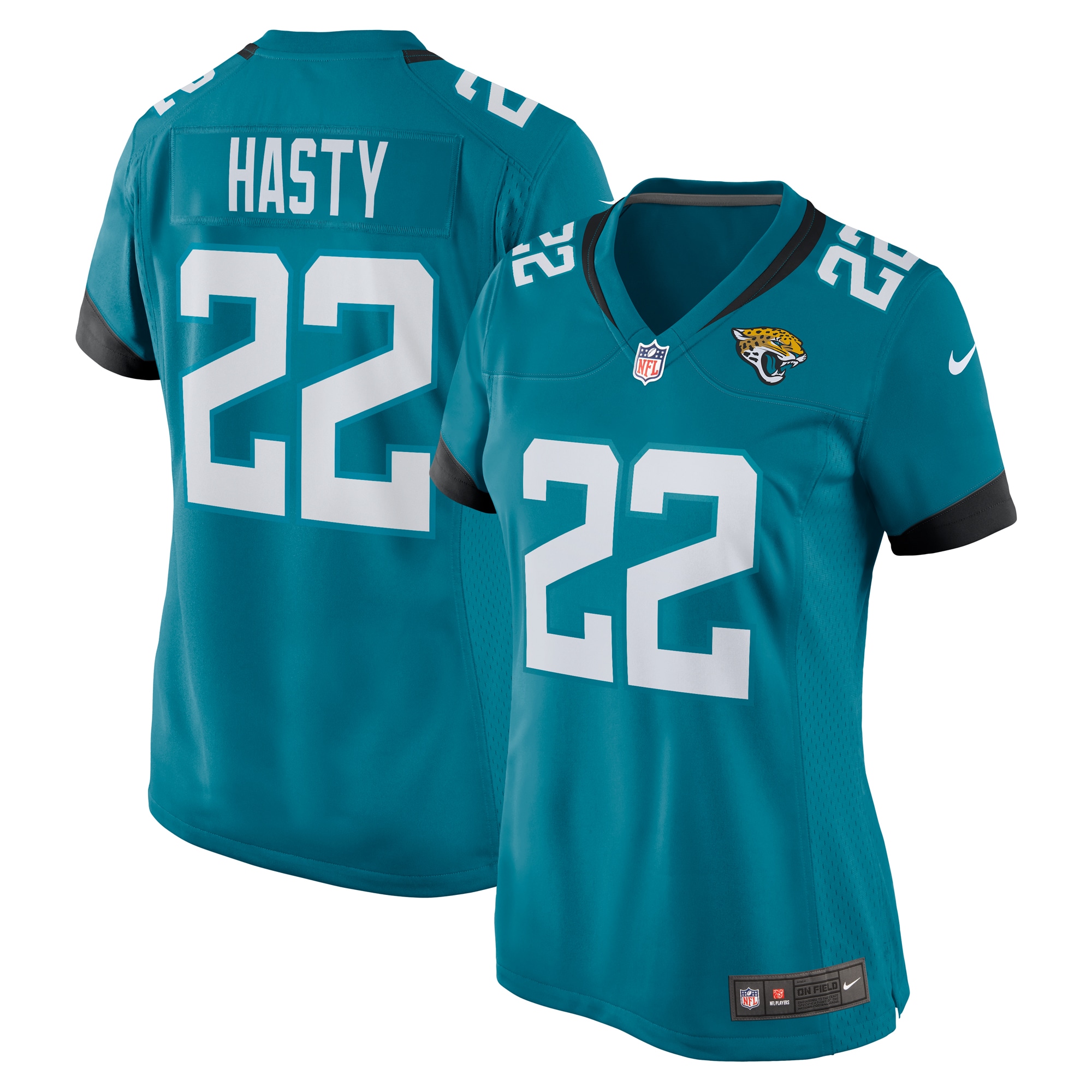 Jacksonville Jaguars Jamycal Hasty Teal Game Player NFL Jersey Women's