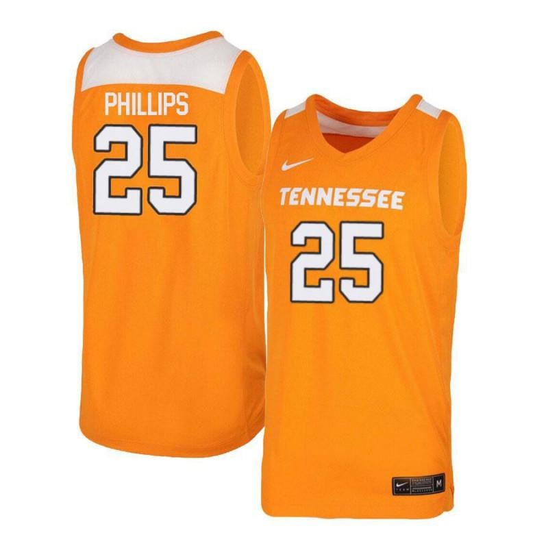 25 Shembari Phillips Orang White Elite Tennessee Volunteers NCAA Jersey Men's