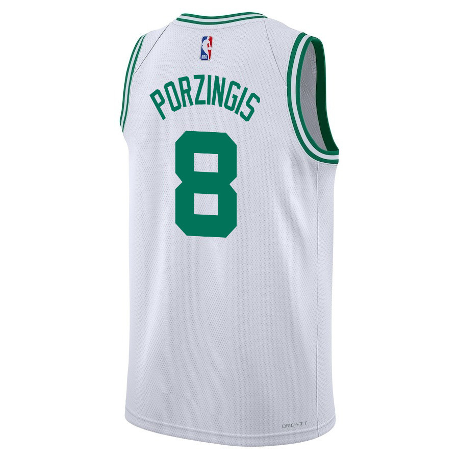 Kristaps Porzingis 8 Boston Celtics 2024 FINALS CHAMPIONS Swingman Association Editio White NBA Jersey Men's