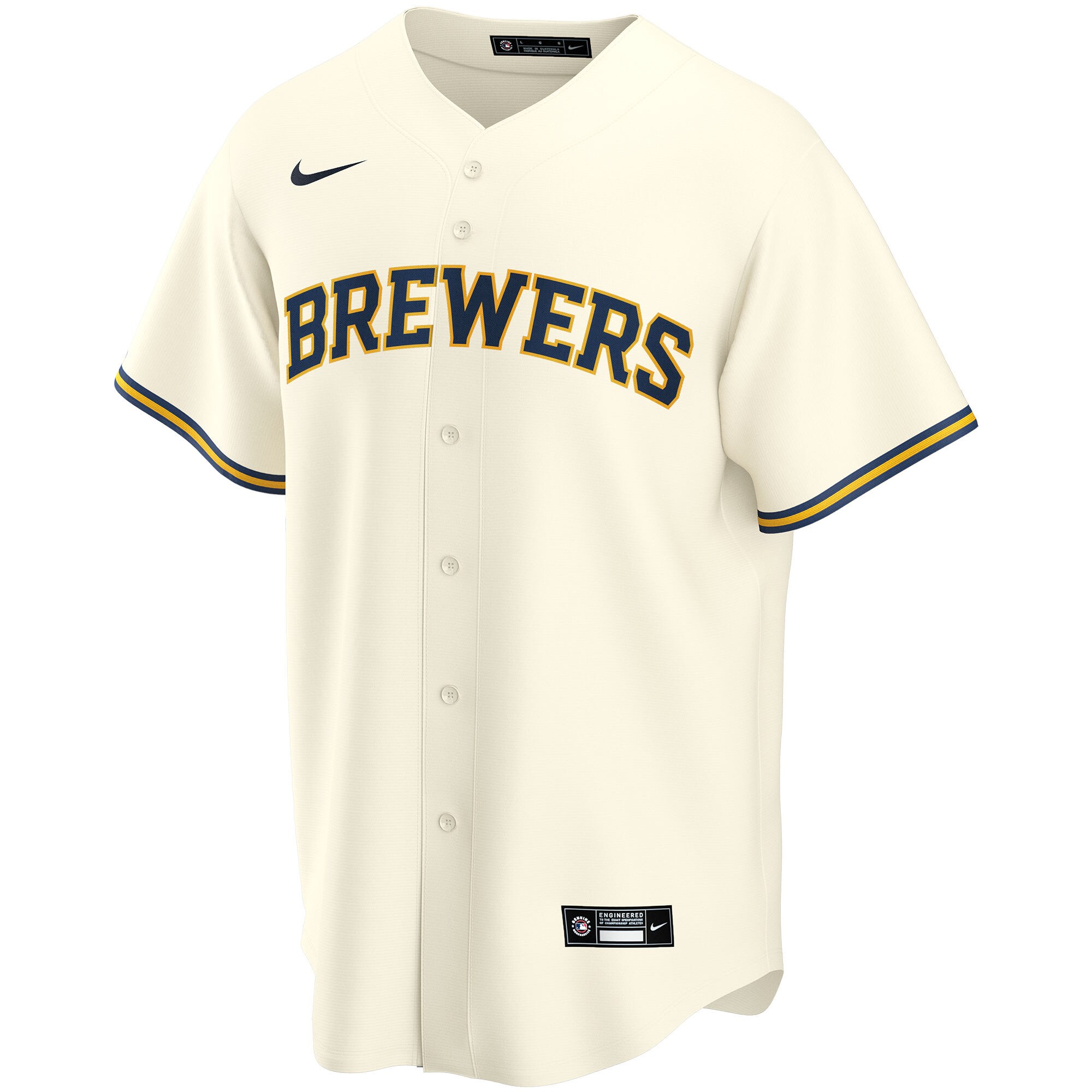 Milwaukee Brewers Cream Home Custom MLB Jersey Men's