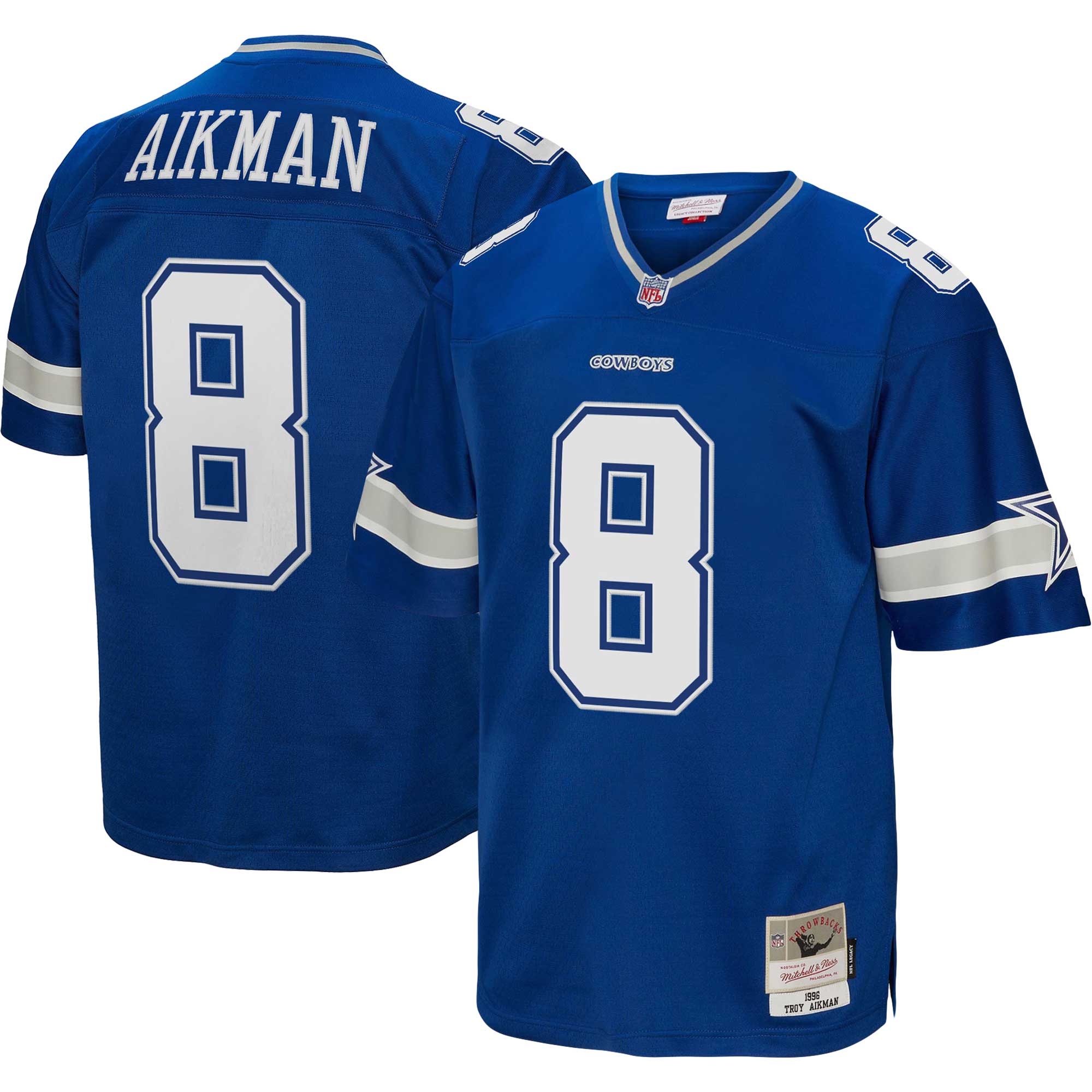Dallas Cowboys Troy Aikman Mitchell Ness Royal Legacy NFL Jersey Men's