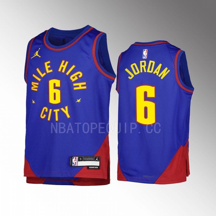Denver Nuggets DeAndre Jordan 6 Statement Edition Blu Swingman NBA Jersey Men's