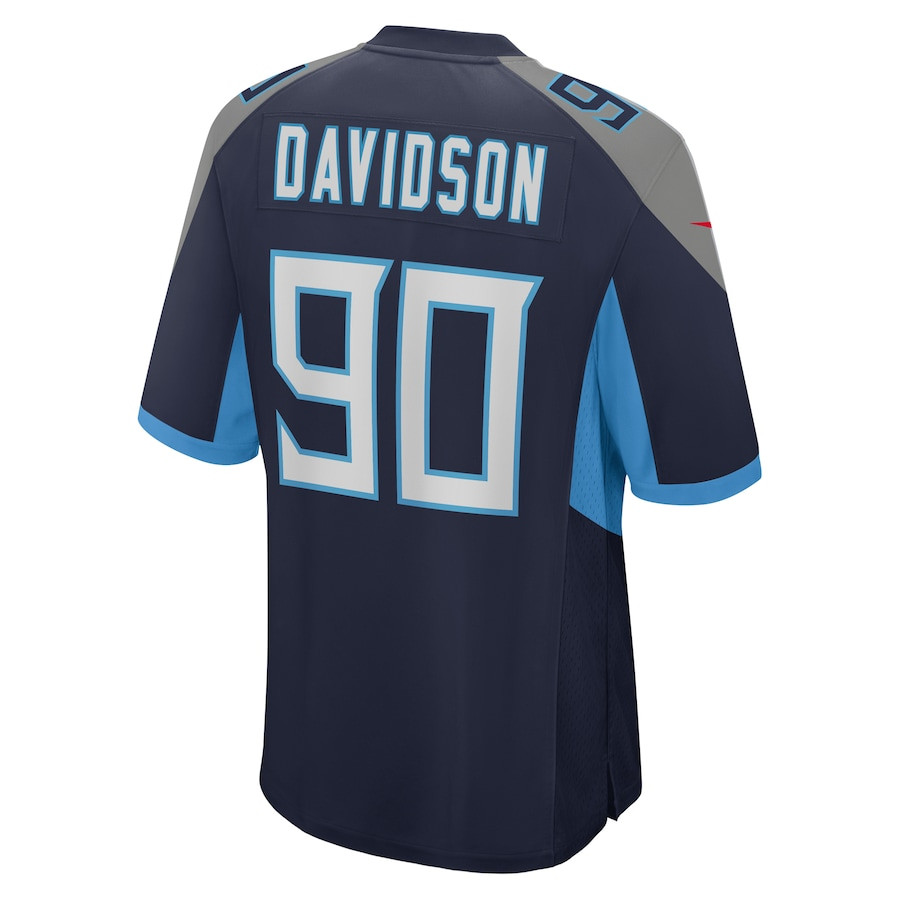 Marlon Davidson 90 Tennessee Titans Game Navy NFL Jersey Men's
