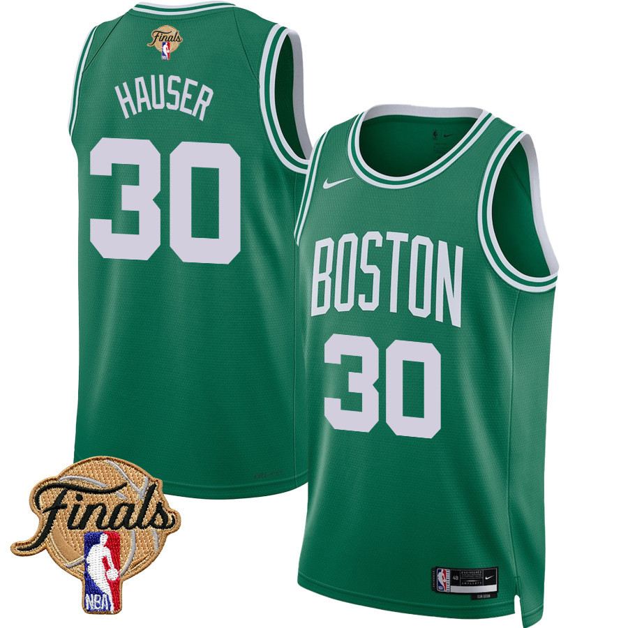 Sam Hauser 30 Boston Celtics 2024 FINALS PATCH Icon Edition Kelly Green NBA Jersey Men's