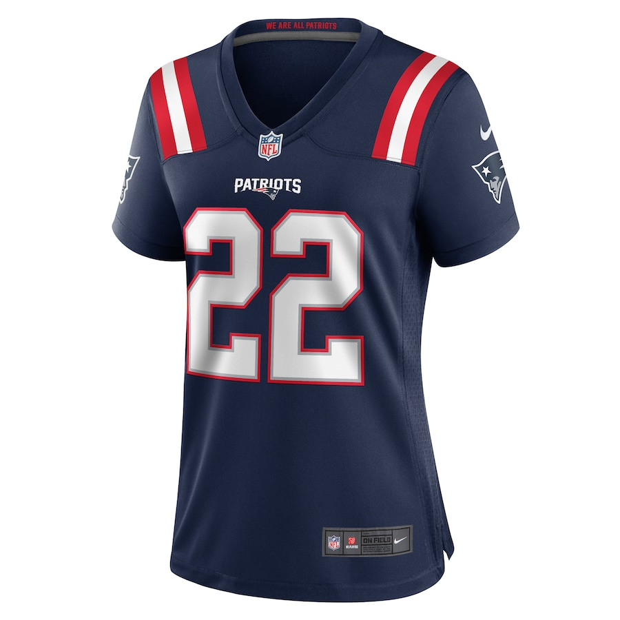 Marco Wilson 22 New England Patriots Team Game Navy NFL Jersey Women's