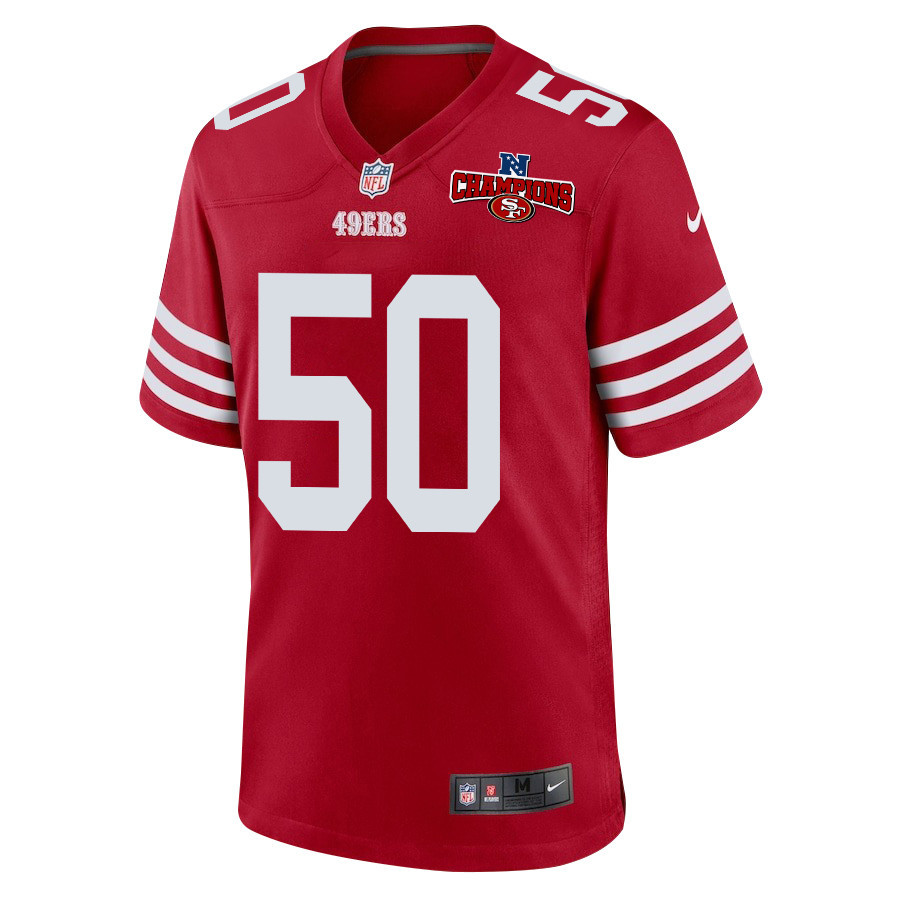 Jalen Graham 50 San Francisco 49ers NFC Champions Patch Game Scarlet NFL Jersey Men's