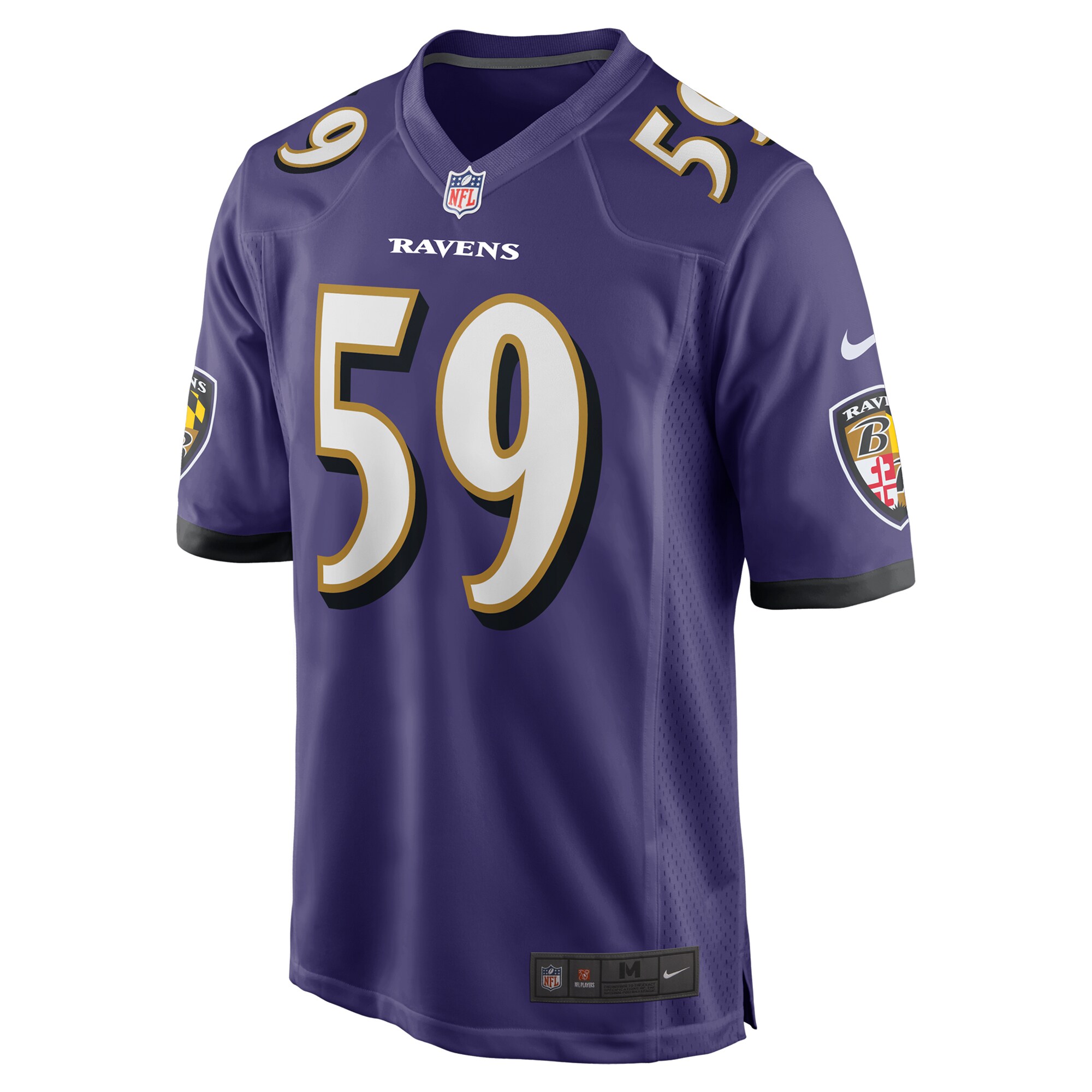 Baltimore Ravens Malik Hamm Purple Team Game NFL Jersey Men's