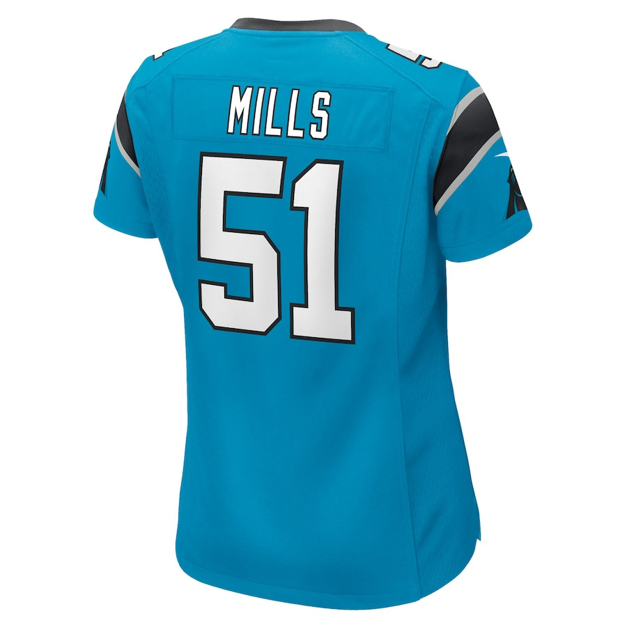Sam Mills 51 Carolina Panthers Retired Blue NFL Jersey Women's