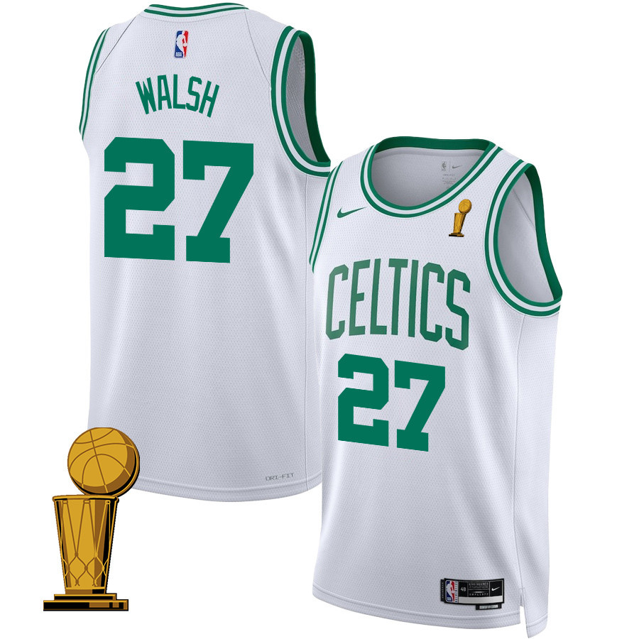 Jordan Walsh 27 Boston Celtics 2024 FINALS CHAMPIONS Swingman Association Editio White NBA Jersey Men's