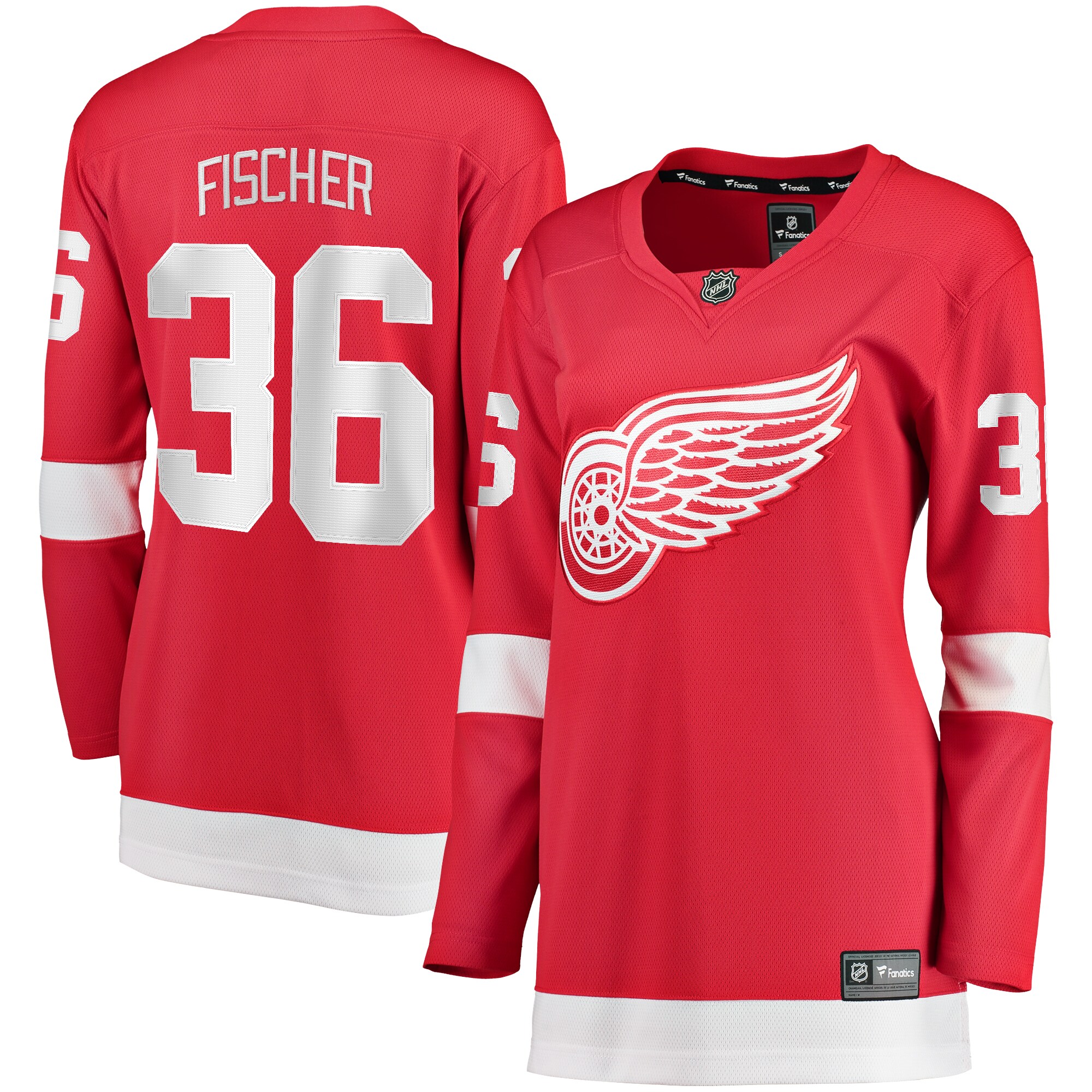 Detroit Red Wings Christian Fischer Red Home Breakaway Player NHL Jersey Women's
