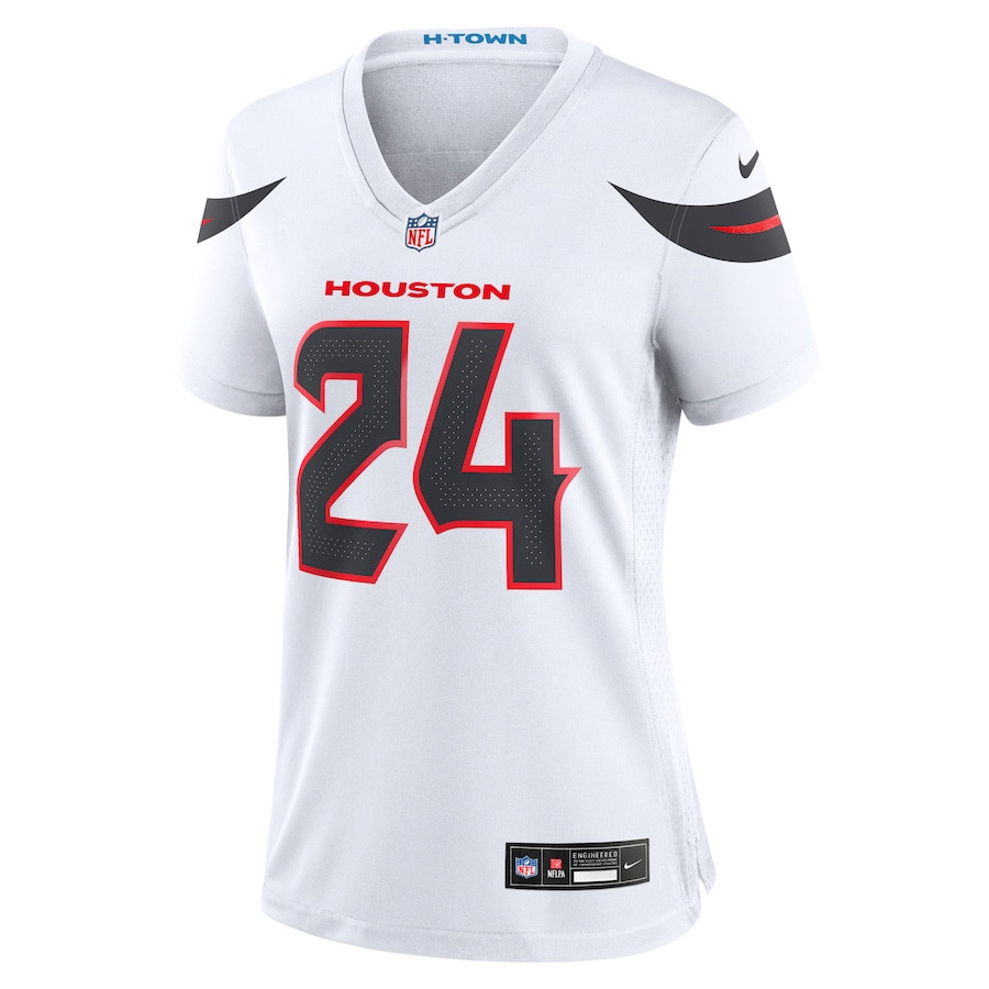 Derek Stingley Jr. 24 Houston Texans Game White NFL Jersey Women's