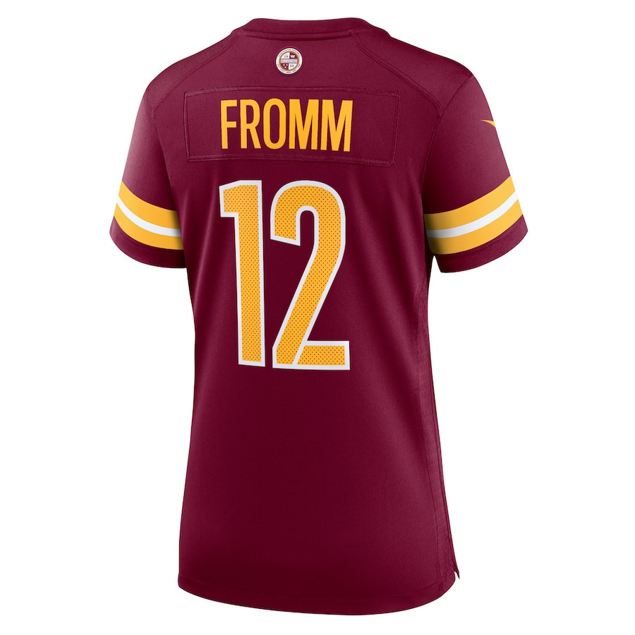 Jake Fromm 12 Washington Commanders Home Game Burgundy NFL Jersey Women's
