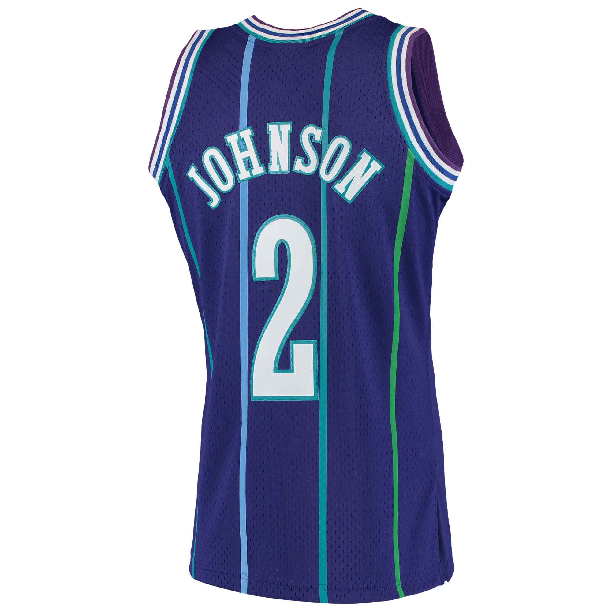 Mitchell Ness Larry Johnson Purple Charlotte Hornets 1992-93 Hardwood Classics Swingman NBA Jersey Men's