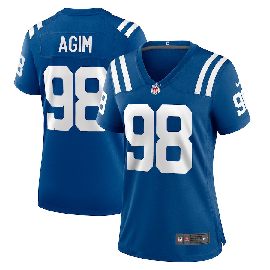 McTelvin Agim 98 Indianapolis Colts Game Royal NFL Jersey Women's