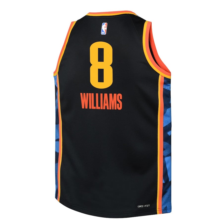 Jalen Williams 8 Oklahoma City Thunder 2024/25 Swingman Playe City Edition Black NBA Jersey Youth