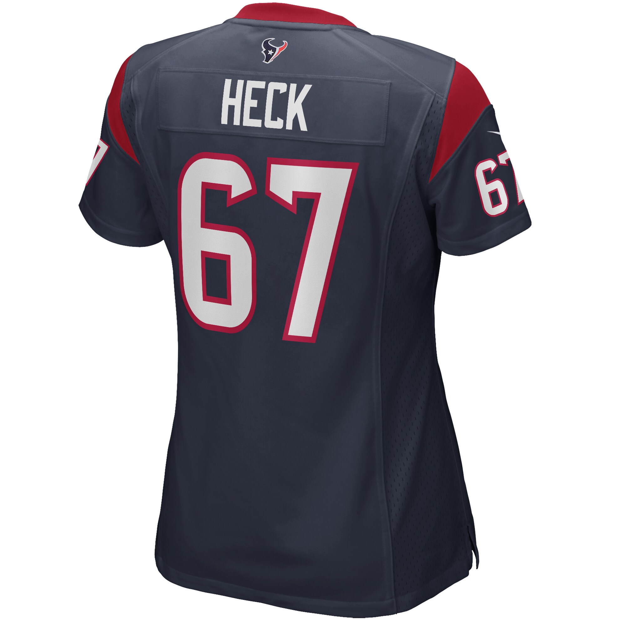 Houston Texans Charlie Heck Navy Game NFL Jersey Women's