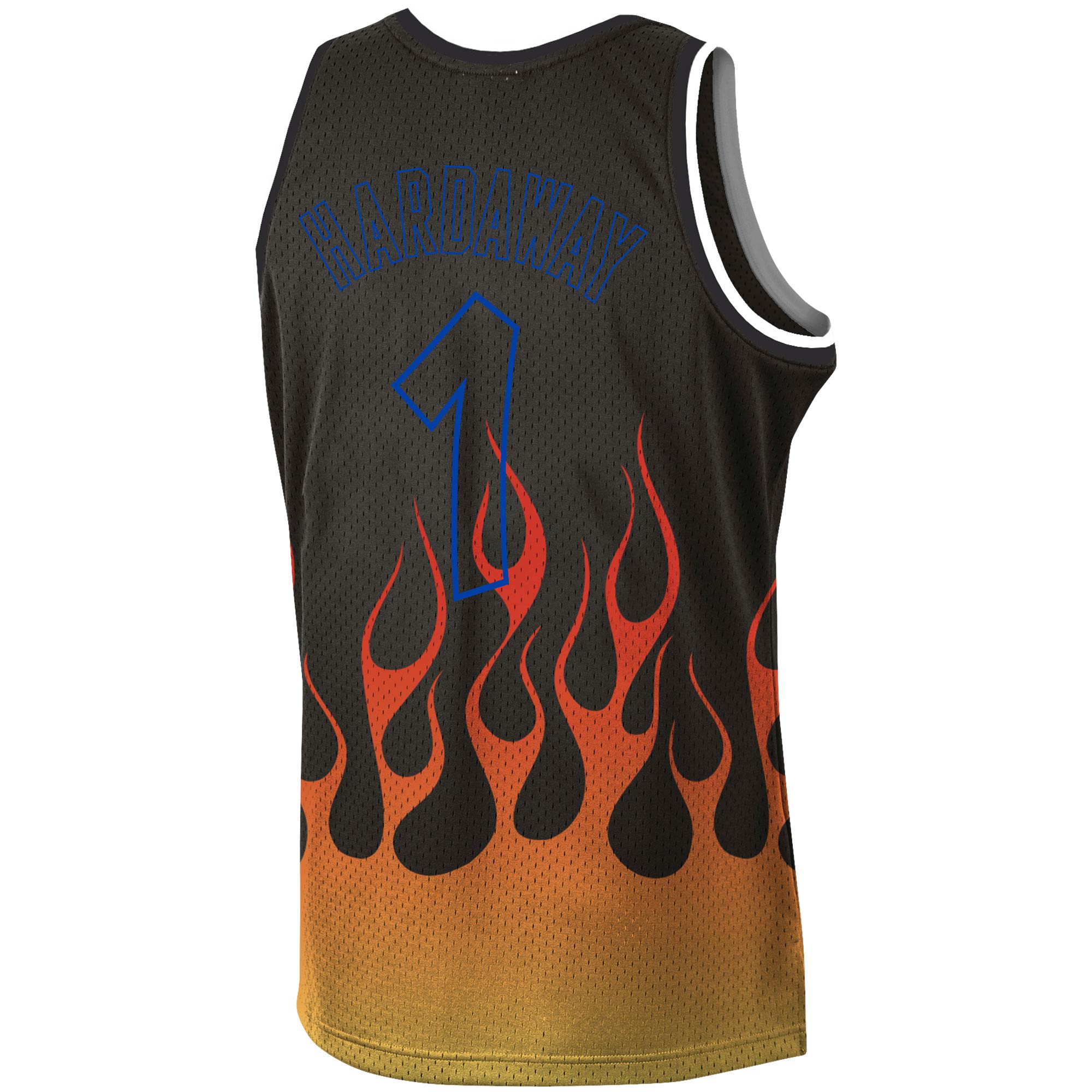Mitchell Ness Penny Hardaway Black Orlando Magicc 1994-95 Hardwood Classics Flames Swingman NBA Jersey Men's