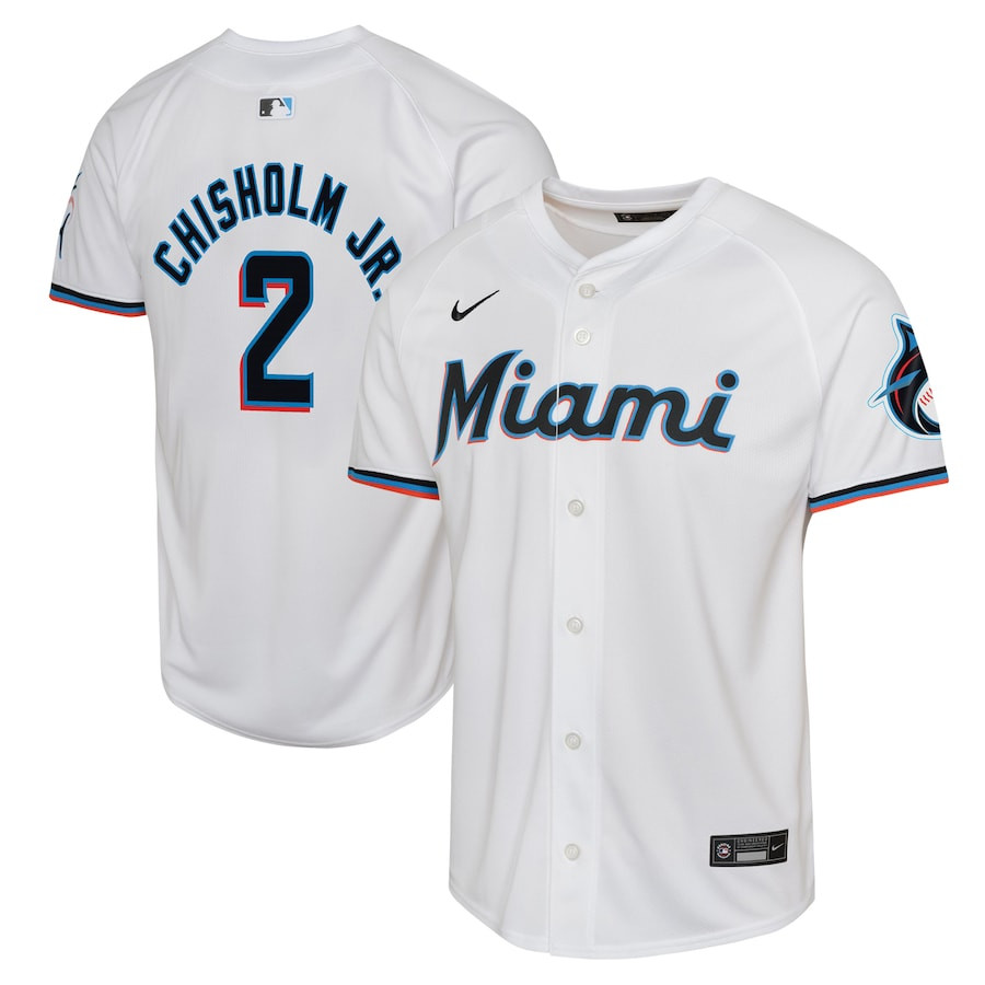 Jazz Chisholm 2 Miami Marlins Home Limited Player White MLB Jersey Youth