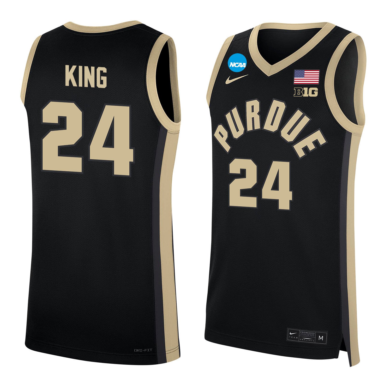 Sam King 24 Purdue Boilermakers 2024 Black Unisex NCAA Jersey Unisex