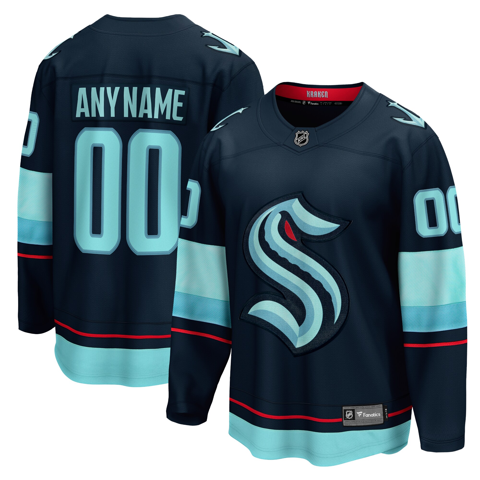 Seattle Kraken Navy Home Breakaway Custom NHL Jersey Men's