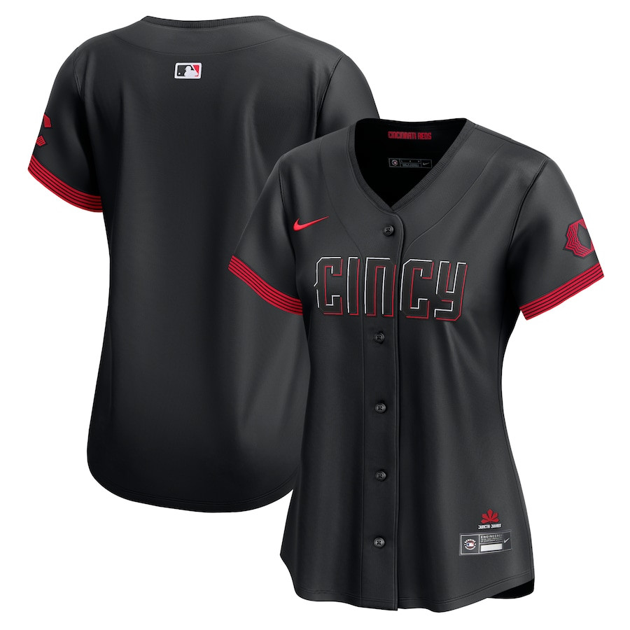 Cincinnati Reds City Connect Black MLB Jersey Women's